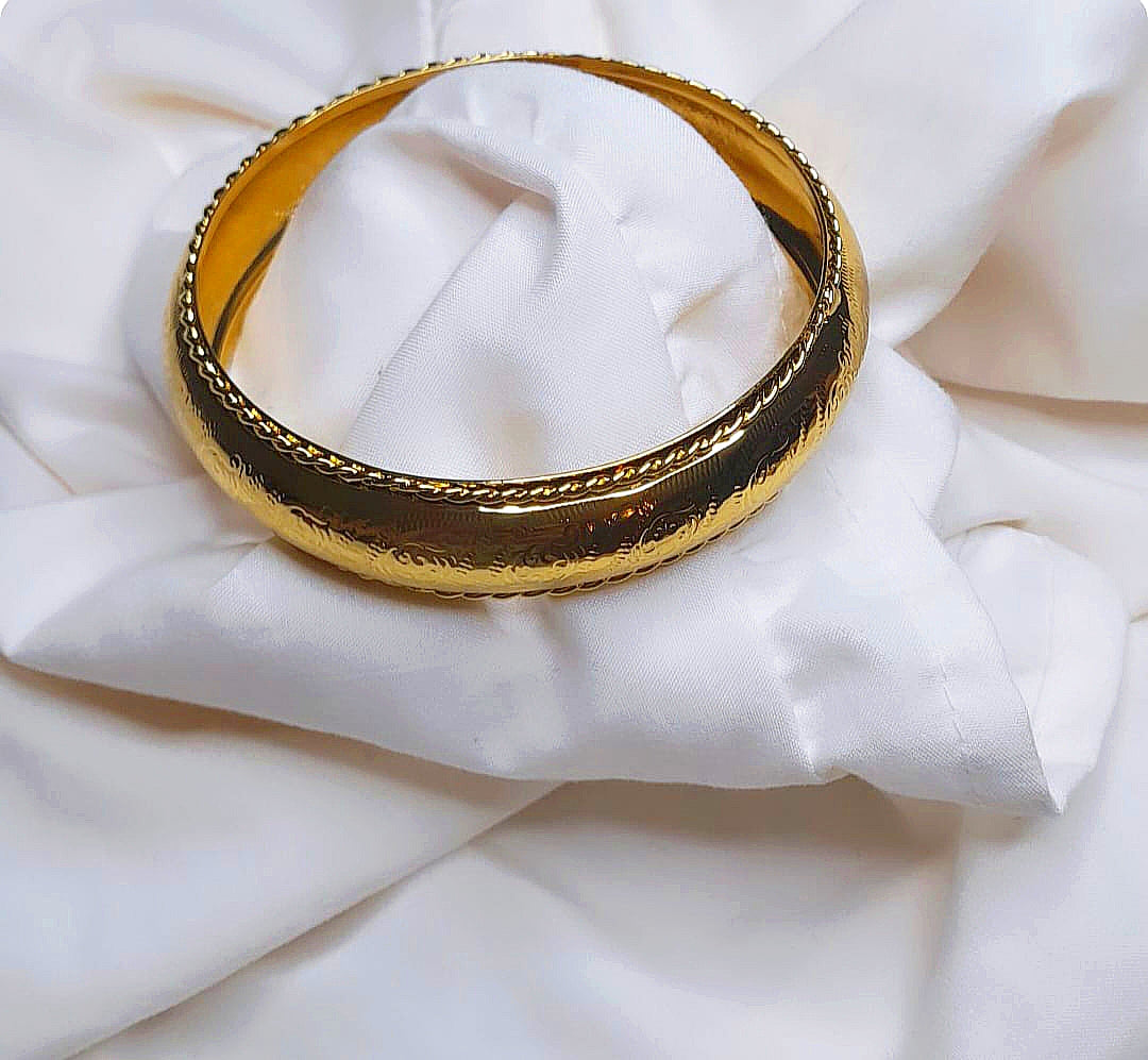 Bracelet Jonc Doré Style Beldi Gravé