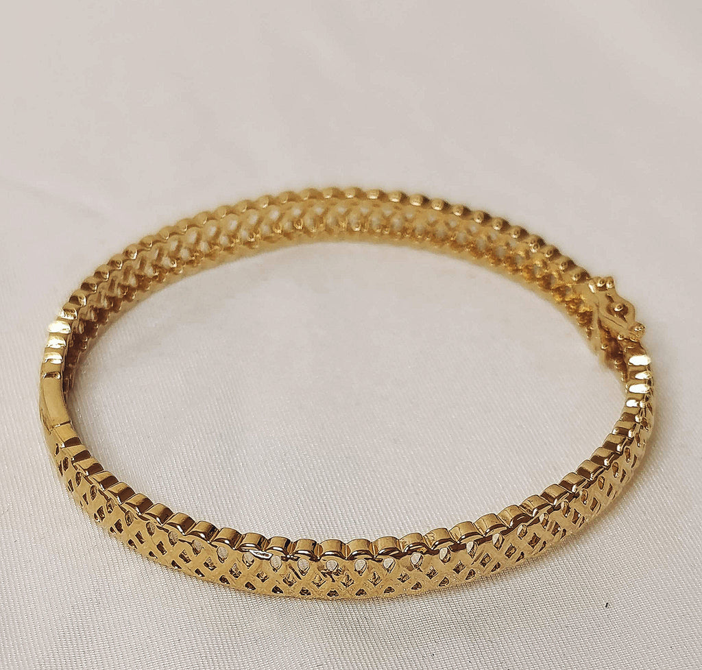 Bracelet Jonc Doré Ajouré Chevrons