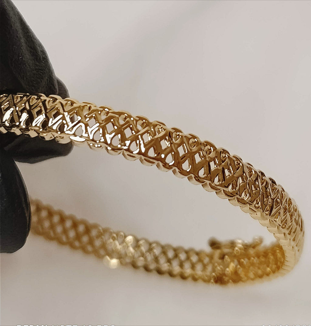 Bracelet Jonc Doré Ajouré Chevrons