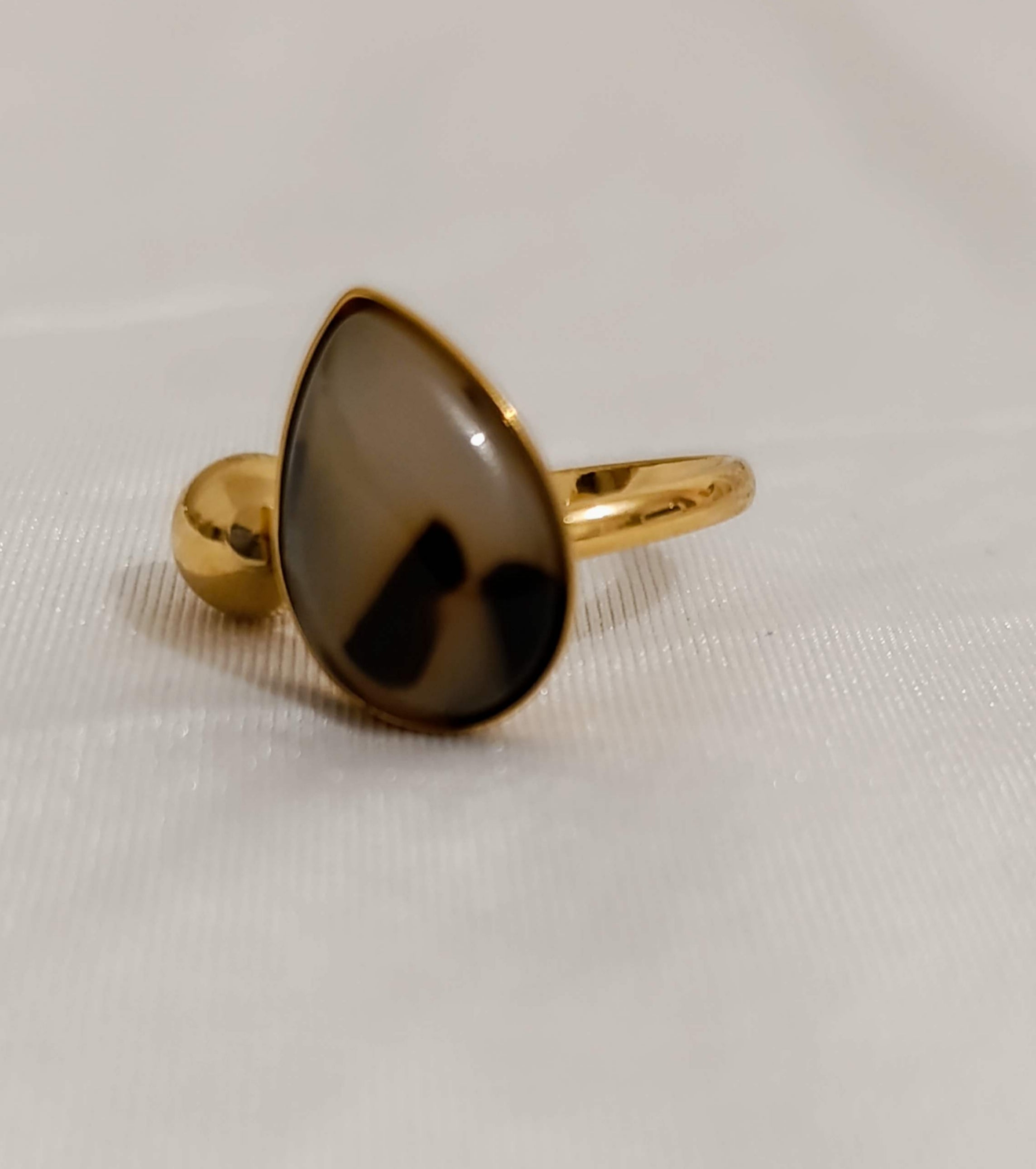 Bague Dorée Motif Léopard Ajustable- Acier inoxydable