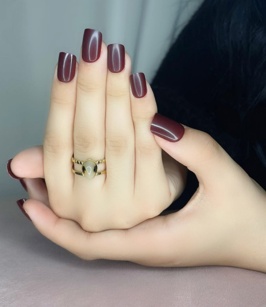 Bague Dorée Double Anneau Motif Léopard Chaîne-Acier Inoxydable